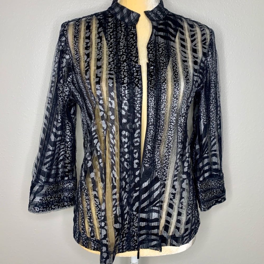 Travelers Collections Chicos Zebra Print Blouse S